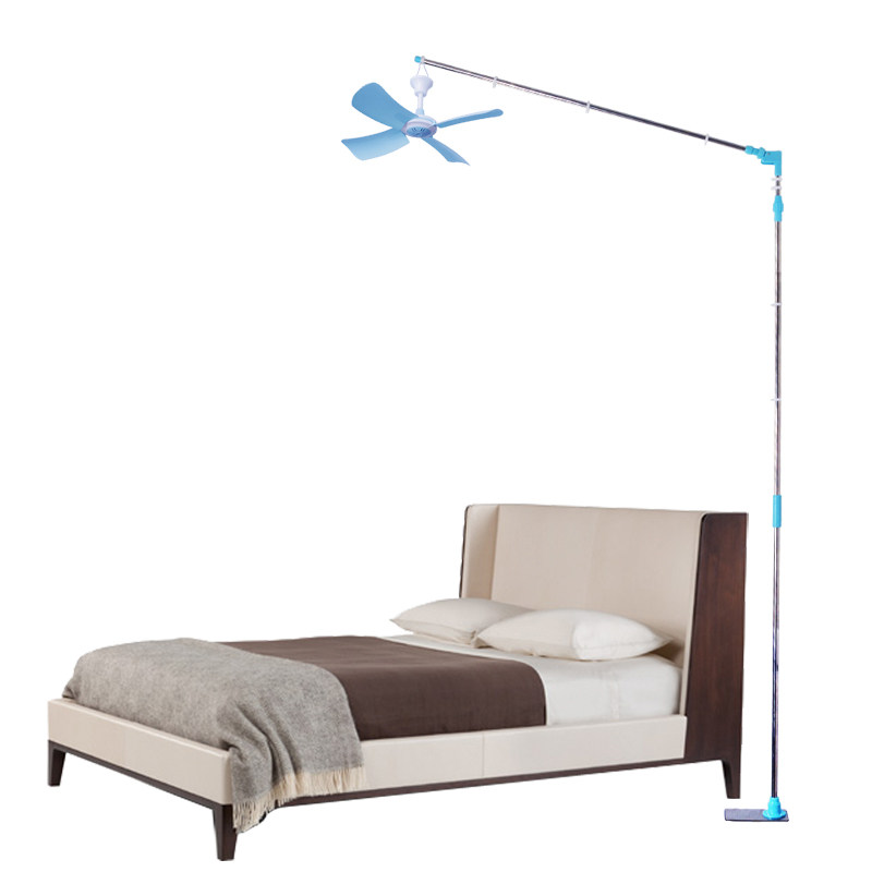 升降折叠落地压板微风吊扇床头支架固定伸缩调节加粗杆新款