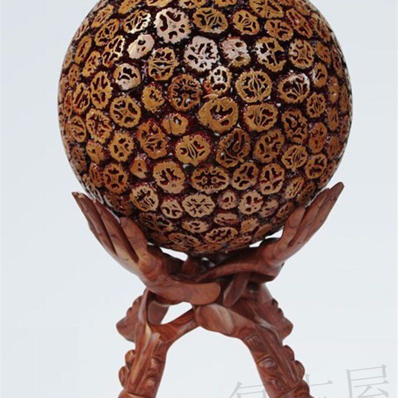 红酸枝招财佛手架木雕红木工艺品商务礼品家居装饰