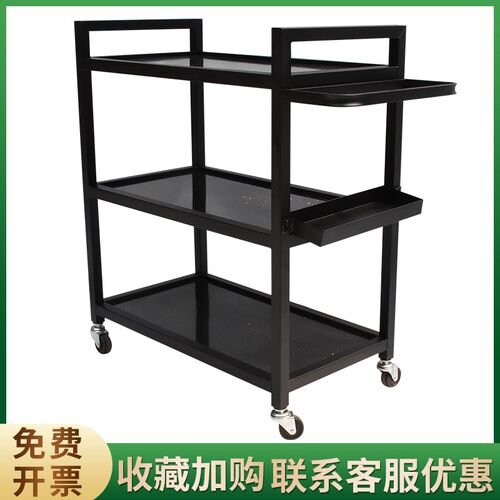 层酒水车闪金面火锅配送服务甜品点心锅盖黑色手推架