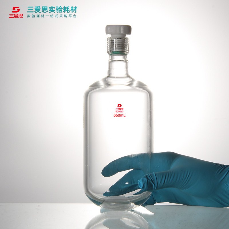 三爱思耐压瓶高硼硅玻璃5mm厚四氟塞耐高温高压试管总磷总氮实验