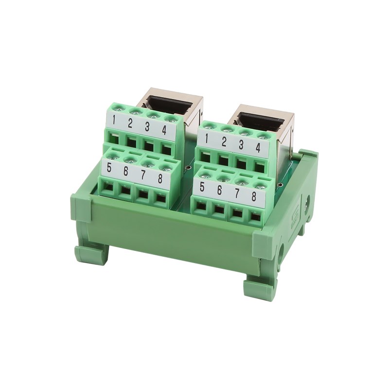 RJ5网络信号转端子台PLC输入输出以太网接线端子台RJ5-02D