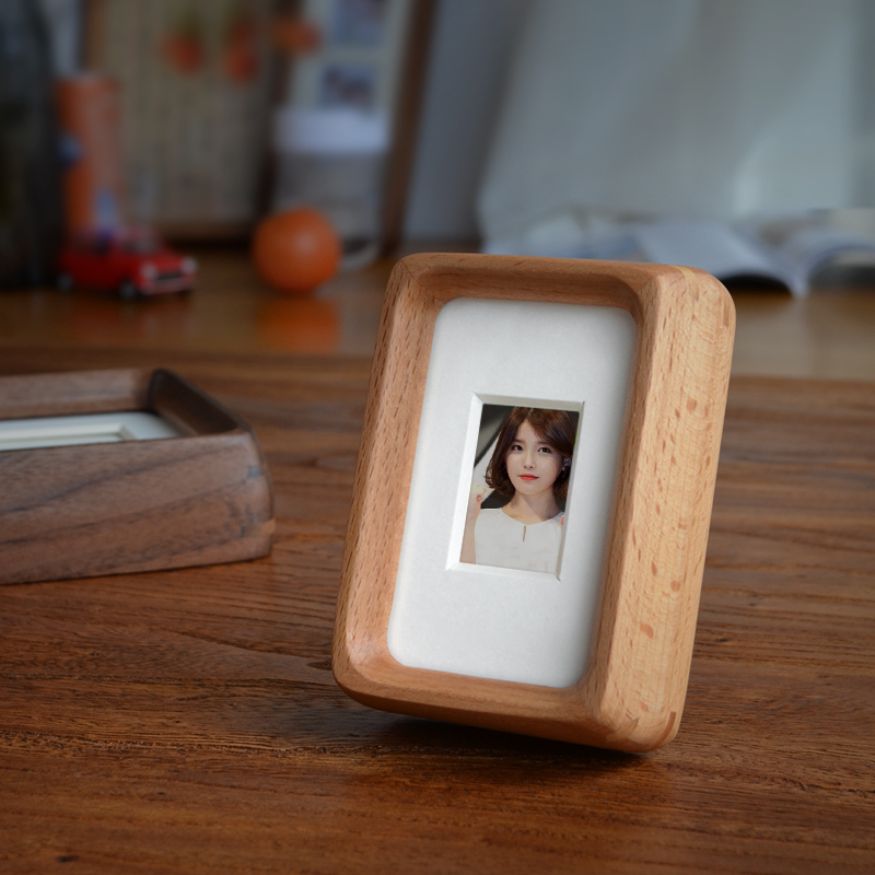 可爱迷你榫卯实木小摆台--5寸照片儿童宝宝照片拍立得相片相框