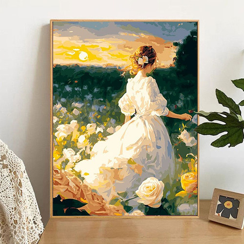 艺术抽象数字油画手绘手工填充填色减压丙烯油彩画挂画装饰画