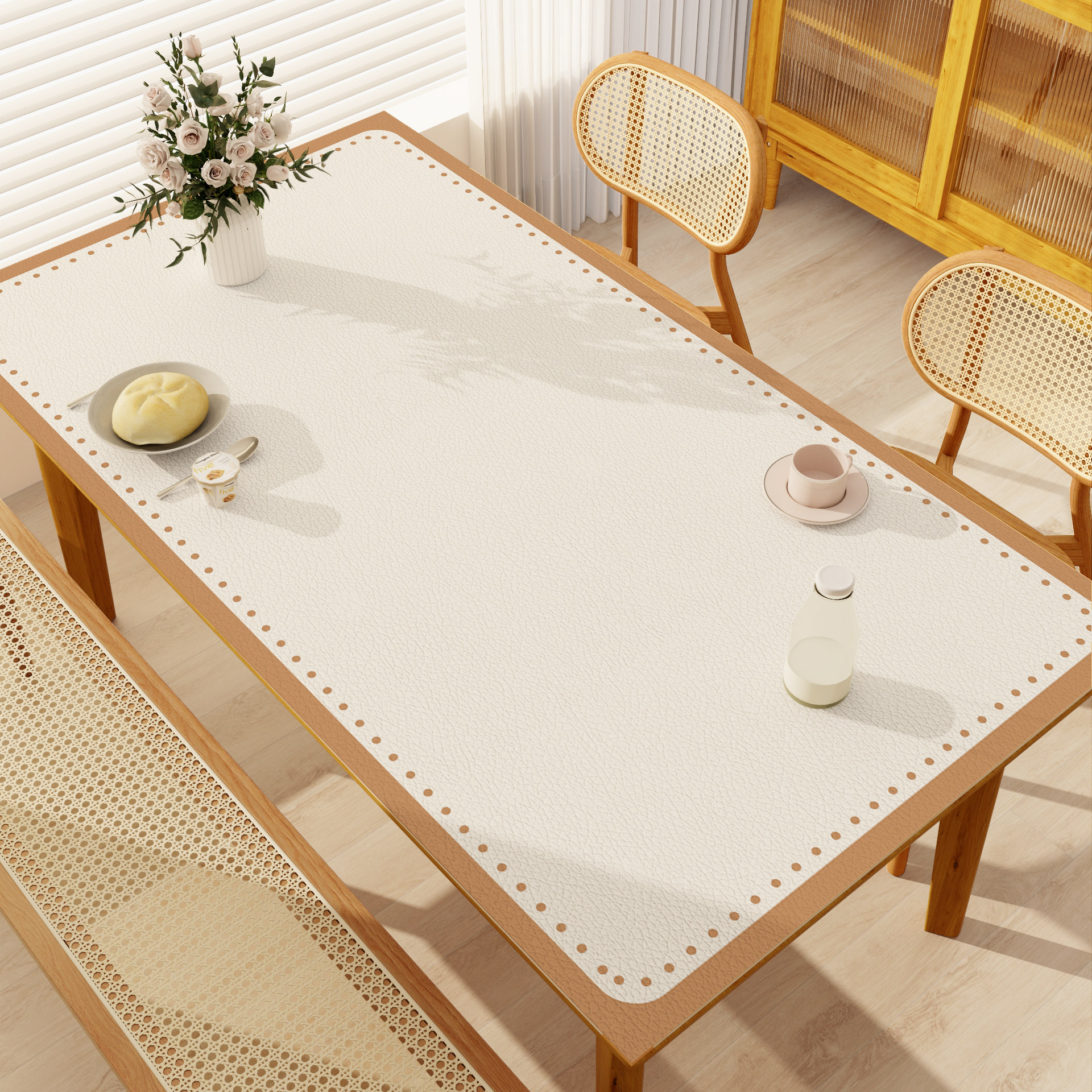 in风硅胶餐桌垫皮革桌布防水防油免洗防烫高级感长方形茶几台垫