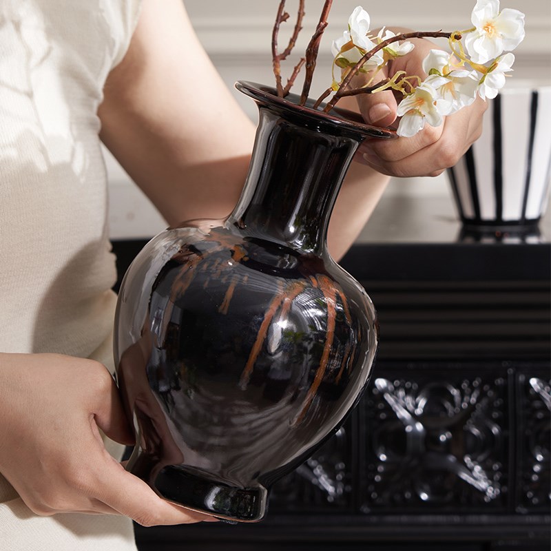 宋代美学中古风格陶瓷花瓶博古架客厅茶几装饰卧床头柜花瓶