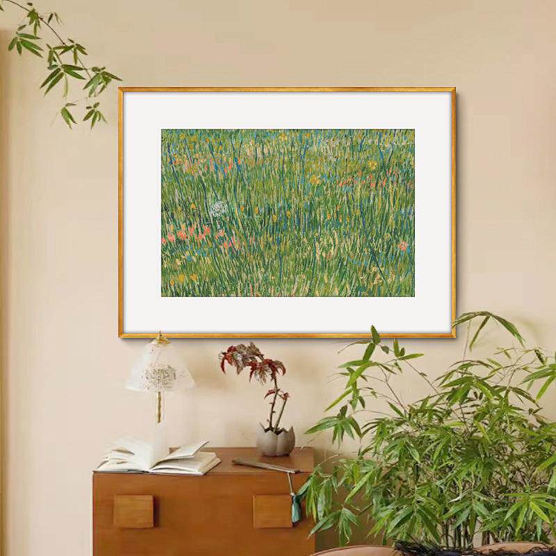 《繁花》梵高油画法式艺术客厅装饰画餐厅玄关田园麦田花卉挂画