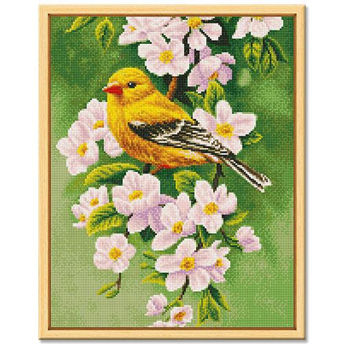 得艺43*54cm加宽加厚带框钻石画 现代简约动物小鸟系列装饰挂画