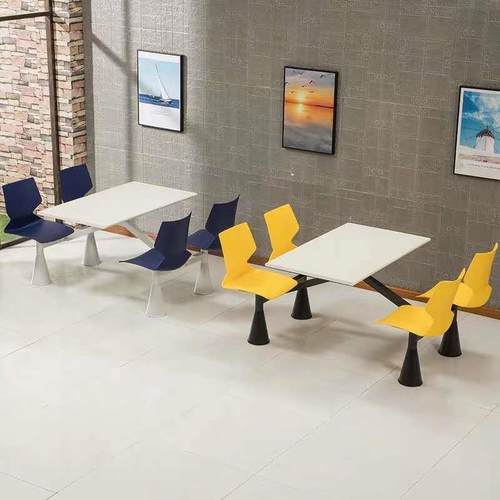 直供加工奶茶店小吃店快餐桌椅学校食堂4人位食堂餐桌椅厂家