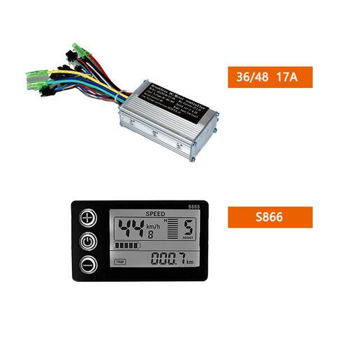 36/48V17A250W350W电动自行车山地车锂电控制器横屏LCD866仪表套