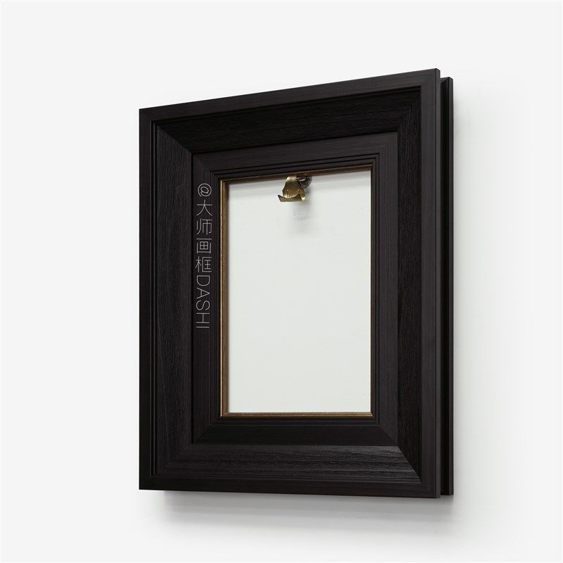 黑色现代复古典定制实木油画框外框相框架挂墙装裱中古线条