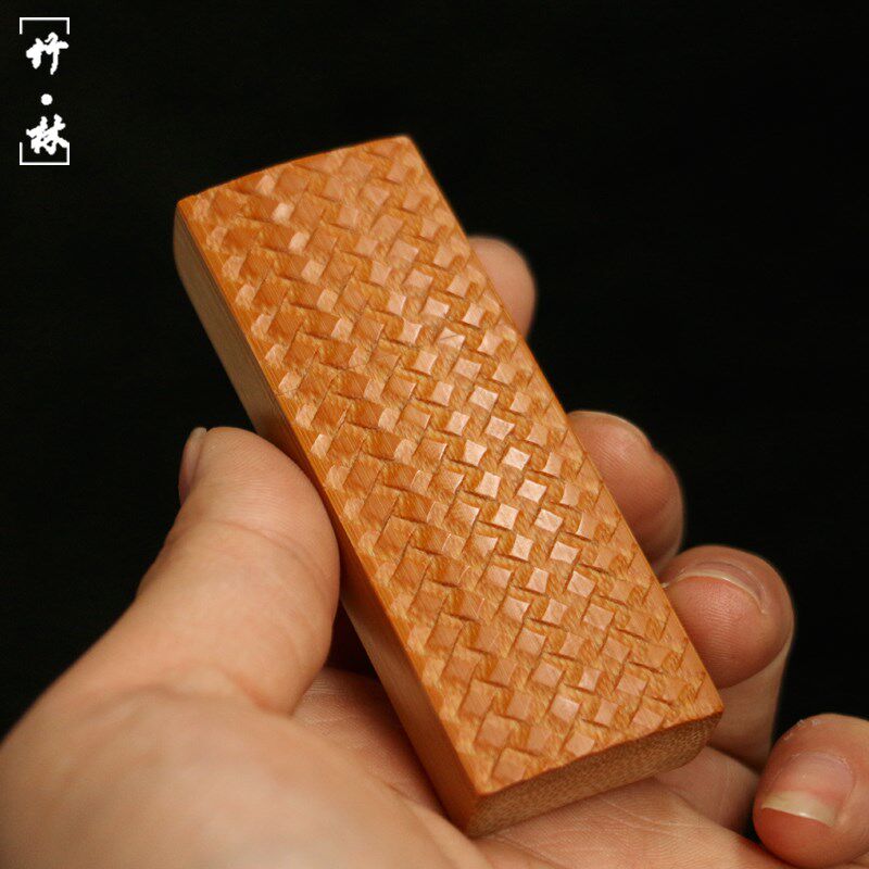 精品纯手工雕刻席面表面老玉竹牙签盒竹雕便携式牙签筒送礼收藏