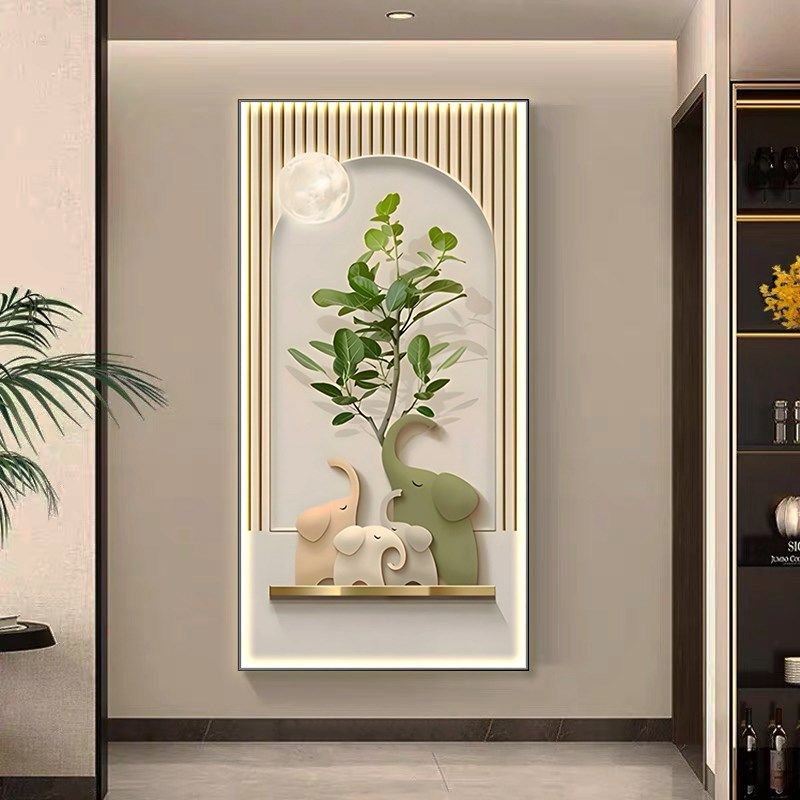 吉象如意入户玄关灯画小新绿植装饰画走廊通道LD氛围灯带壁画,家居饰品,氛围画/灯画,淘宝优惠券,粉丝福利购,淘宝优惠卷
