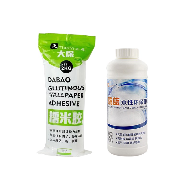 大型定制壁画胶水壁纸辅料环保无异味墙纸糯米胶 基膜装