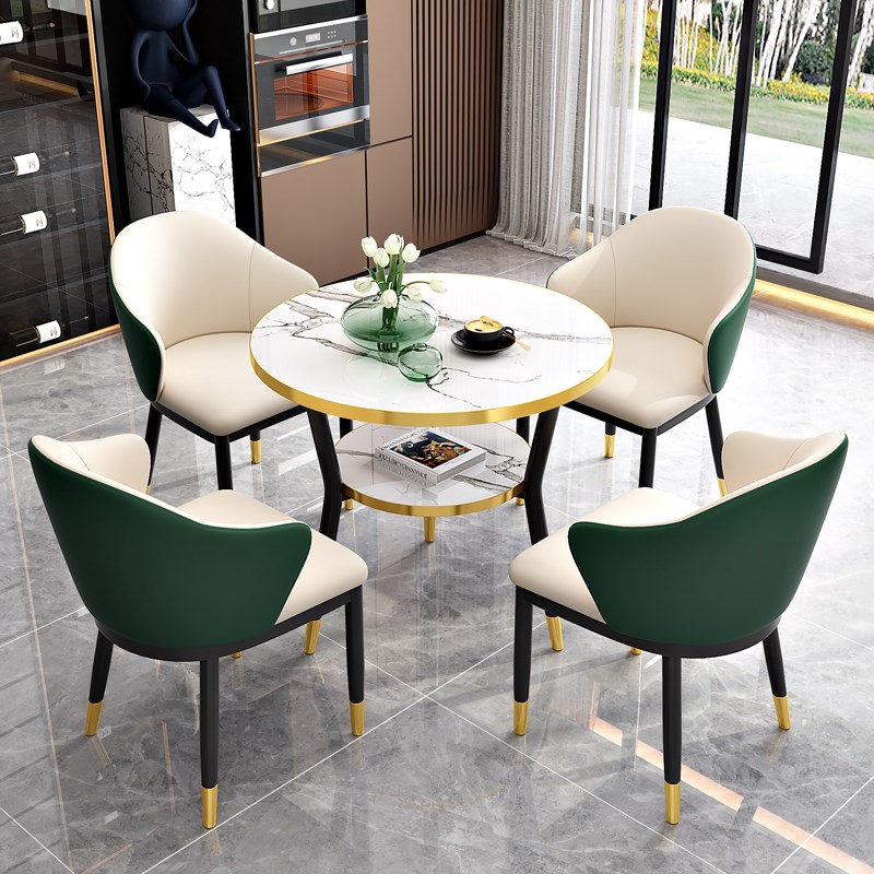 现代简约接待洽谈桌椅组合商务办公阳台休闲茶桌椅家用小户型餐桌