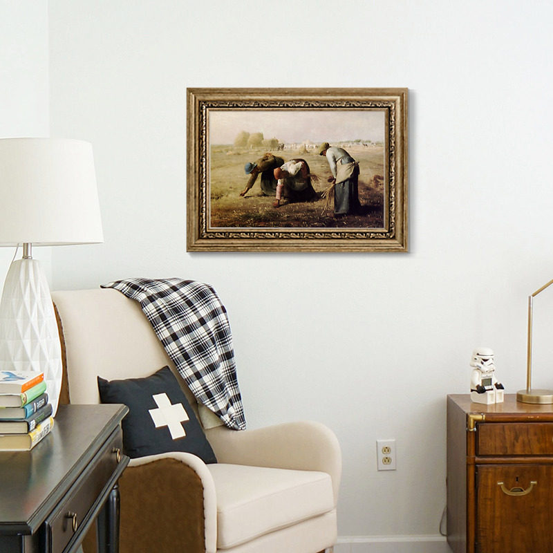 上品印画 米勒拾穗者 欧式油画办公室书房装饰画挂画框墙壁画墙画,家居饰品,现代装饰画,淘宝优惠券,粉丝福利购,淘宝优惠卷