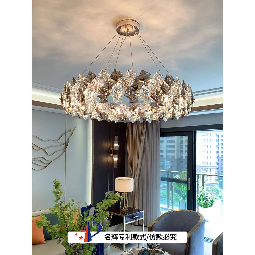 轻奢吊灯水晶吊灯高档奢华客厅灯现代简约大气卧室灯个性创意灯具