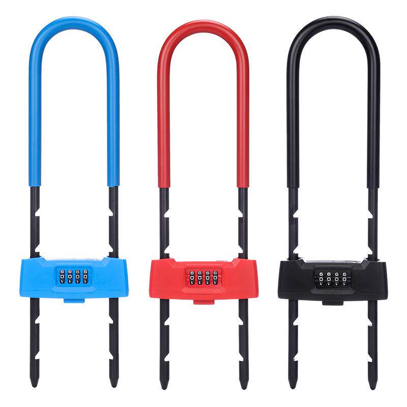 加长4位U型玻璃门对开门密码锁挂锁U型密码挂锁YF12601