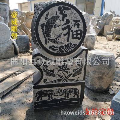 仿古石雕青石抱鼓石门墩做旧青石貔貅抱鼓石墩石抱鼓摆件古韵