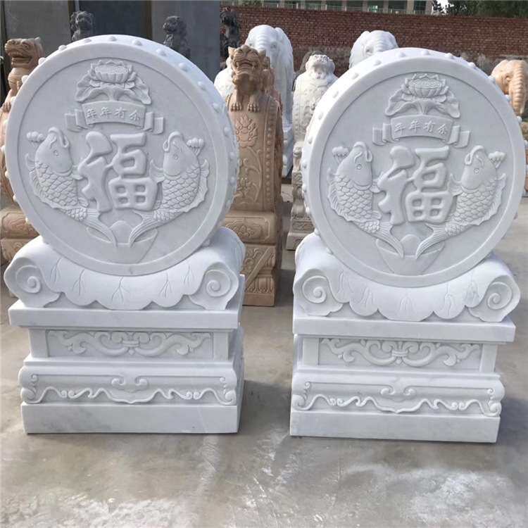 石雕青石仿古石墩门墩抱鼓石小象貔貅麒麟石狮子门当汉白玉