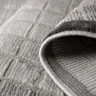 MISSLAPIN侘寂风高级灰客厅简约 澜品「梦回云阙」格纹威尔顿地毯