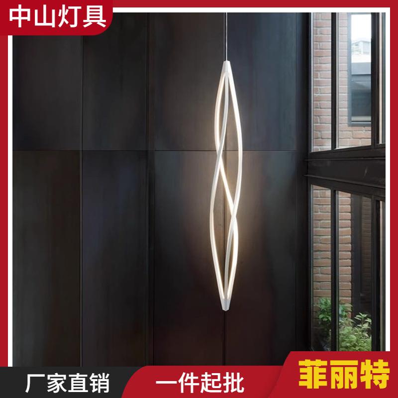 复式楼梯灯餐厅吊灯现代吧台意大利个性商用工装办公室餐桌长条灯