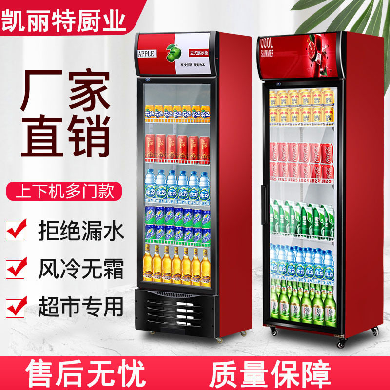饮料展示柜啤酒柜商用冷藏冰柜双开门冷饮柜单门冷藏立式保鲜柜