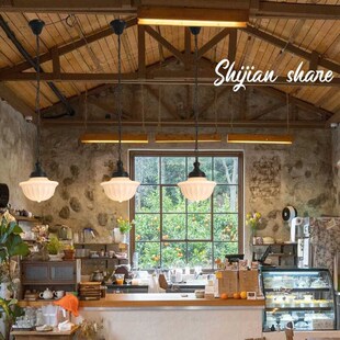 法式奶油中古灯吊灯过道走廊灯侘寂风复古民宿咖啡厅吧台吊灯