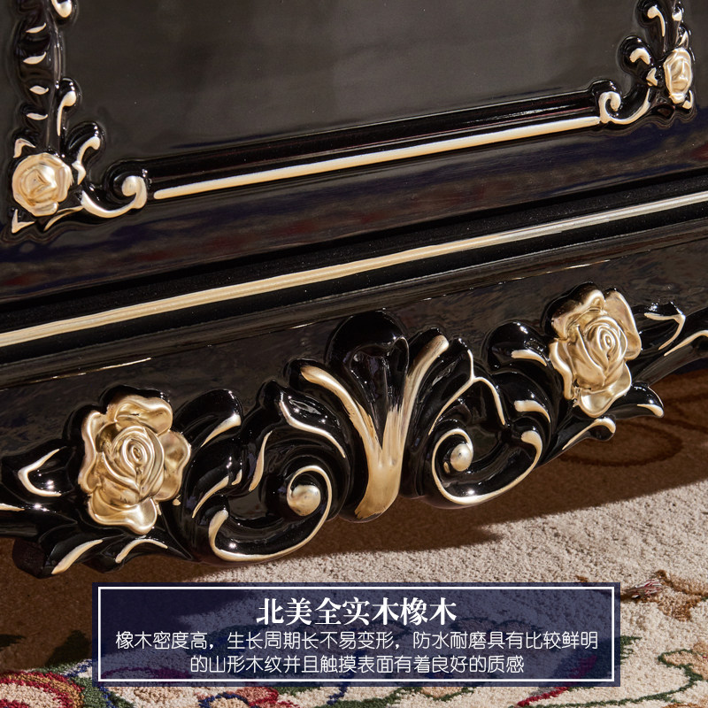 香格里拉家具 欧式茶几实木黑檀色茶几 客厅沙发电视柜茶几