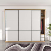 推拉门书桌一体转角小户型生态板实木梳妆台移门拐角衣橱