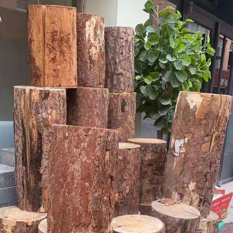 仿真树桩造景木桩天然原木墩篱笆栏栅商场服装店餐厅橱窗花艺