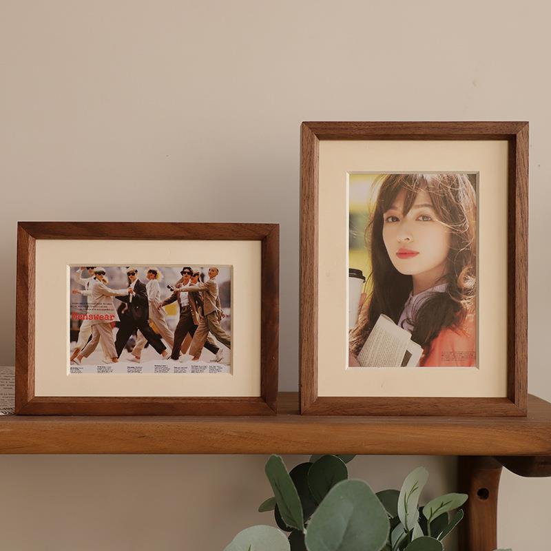 黑胡桃木相框简约实木画框儿童写真框桌面照片墙装裱装饰相框摆台