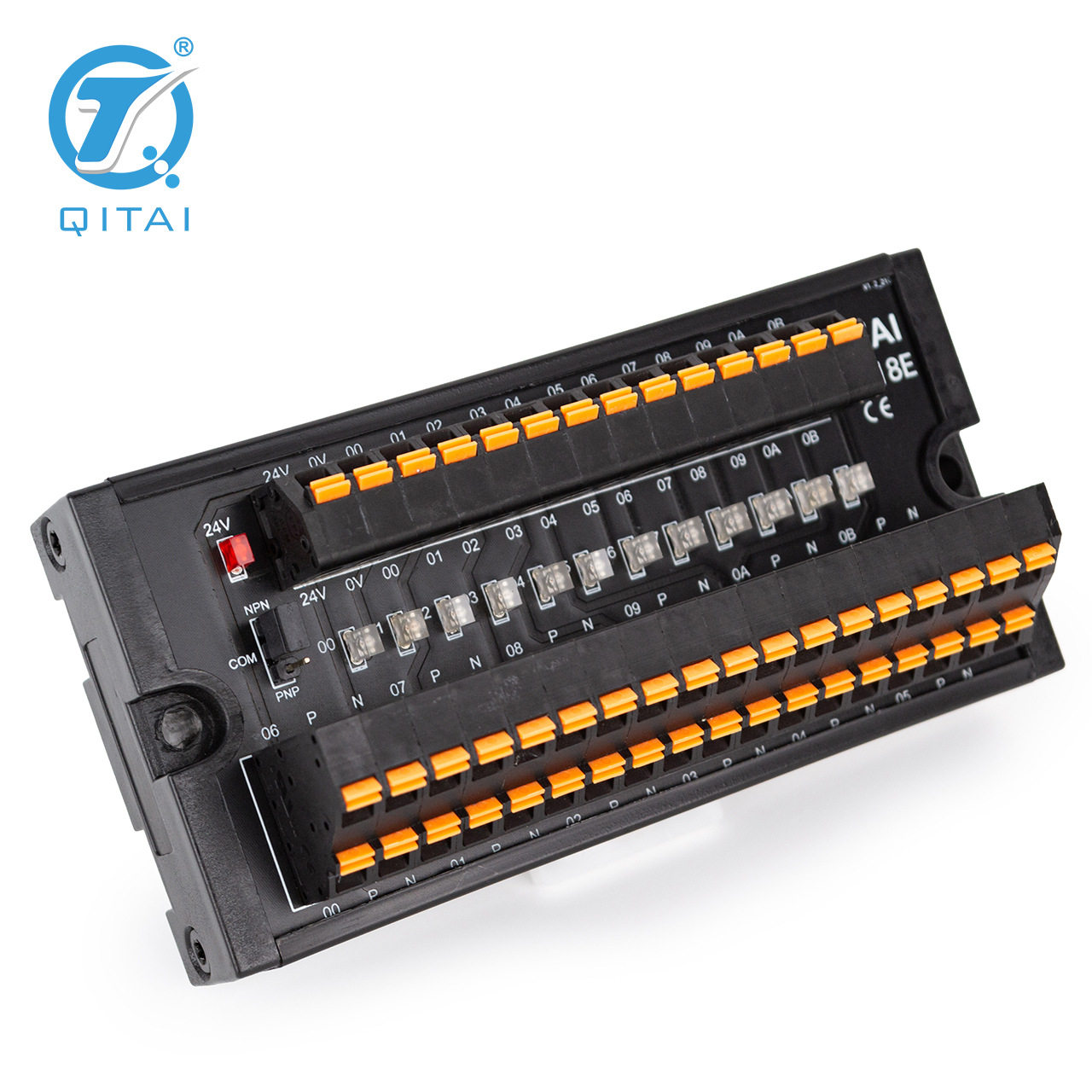 QMT18E12位输入继电器转换端子台一进多出直插式电源分线盒