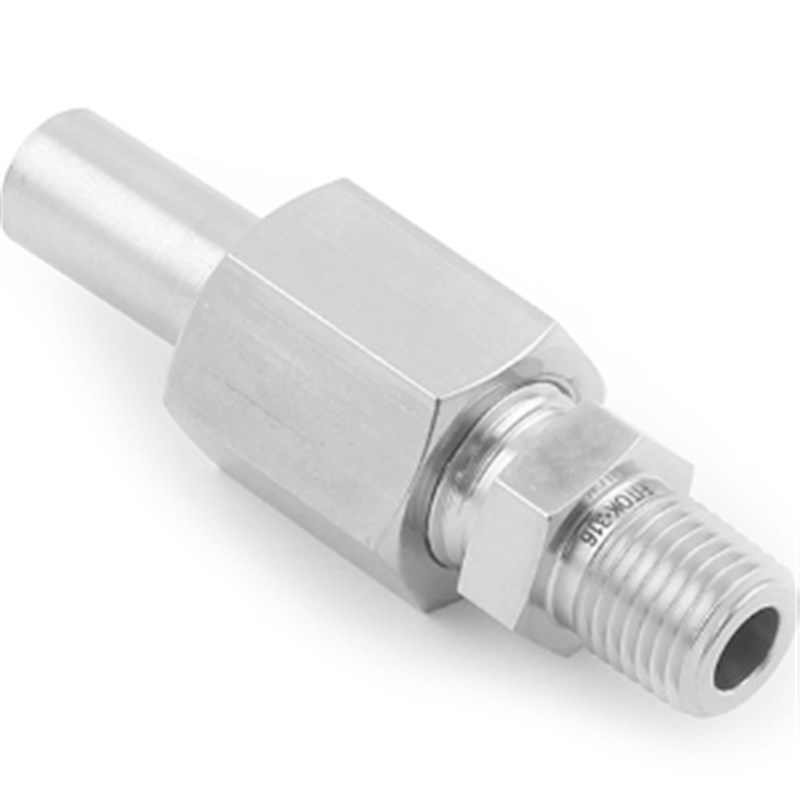 SS-MUW-fNS4-MTB8阳螺纹-焊接活接头,1/4 NPT阳螺纹x8mm管对焊