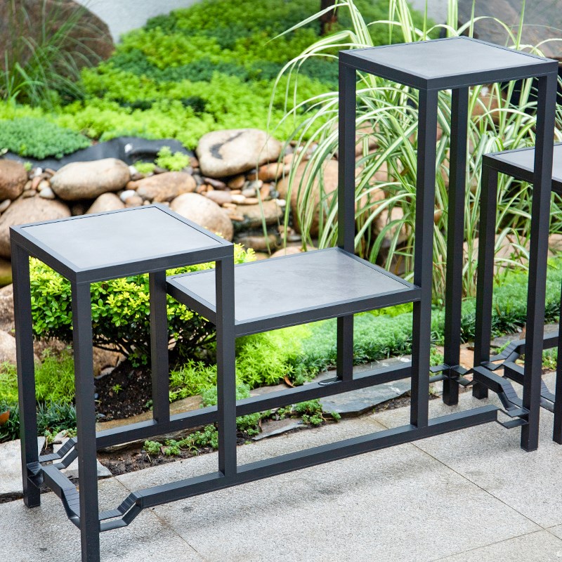 铝材花架中式架花落地物几架置宋代F盆景新架阳台客厅摆放美学款