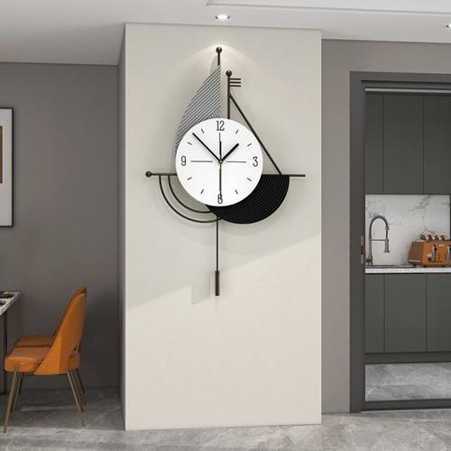 钟表挂钟客厅2023新款现代简约网红创意钟家用餐厅时钟静音免打孔