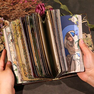 穆夏星座日记本复古欧式加厚全彩页手帐本少女心插画彩页本笔记本