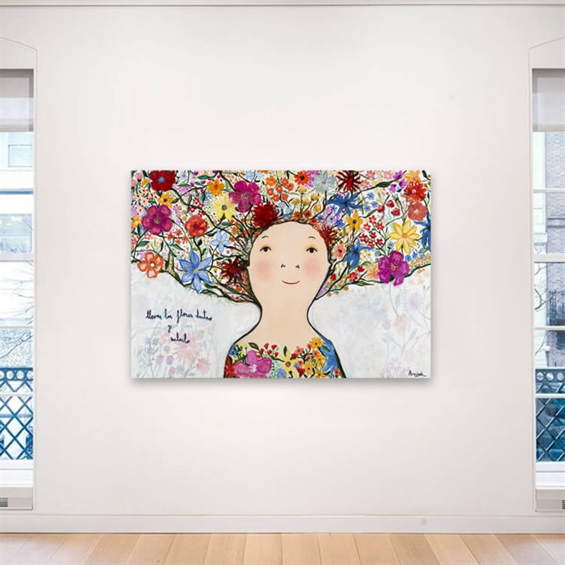 阿米森梦想绽放5幅 当代艺术幽默童真抽象人物挂画客厅沙发墙挂画