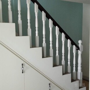 烤漆实木楼梯扶手护栏海口三亚包安装别墅自建房中式室内木围栏杆