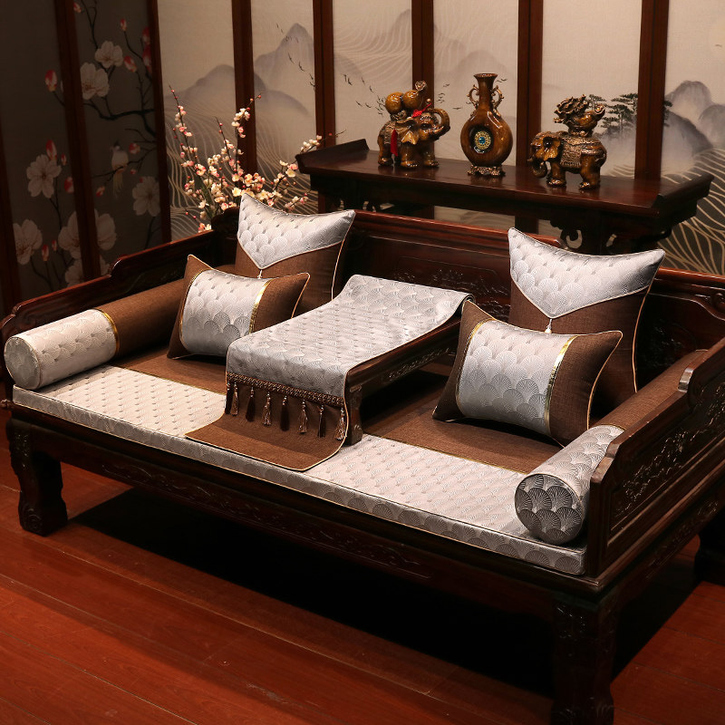 红木沙发椅子坐垫中式实木沙发垫沙发罩罗汉床垫子加厚防滑定制