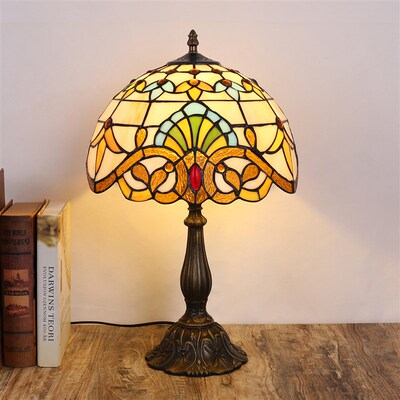 床头灯蒂凡尼欧式田园卧室客厅复古创意卧室书房玻璃装饰台灯