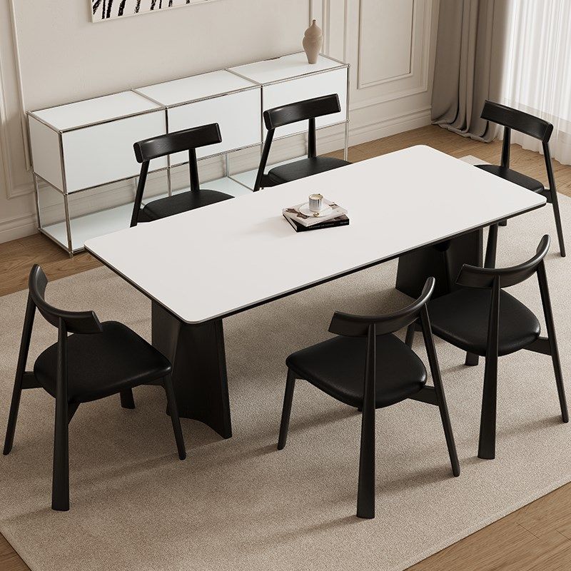 德利丰实木岩板餐桌家用小户型纯白法式奶油中古风高端长方形饭桌,住宅家具,岩板餐桌,淘宝优惠券,粉丝福利购,淘宝优惠卷