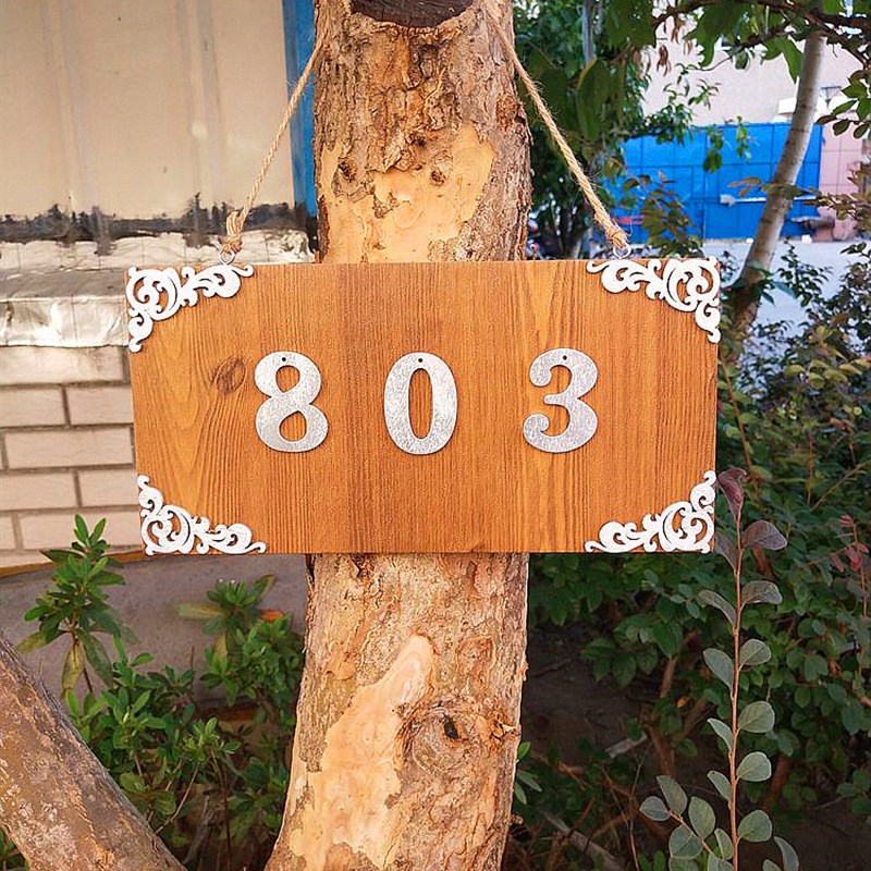 定制中式门牌号木制家用欢迎光临牌壁饰装饰空白挂牌创意个性复古