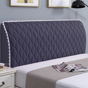 加厚床头罩卧室纯色简单大方现代木床皮床盖布子罩222新款