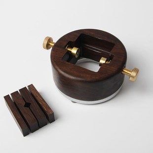 梨木印床圆形度旋转底座黑檀木夹具印章雕刻石料工具铜印床