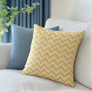 大浪图案沙发靠垫客厅抱枕床头靠枕风靠背垫面厚实靠包