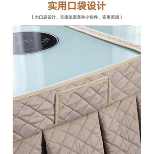 定制专拍 拉链新款烤火桌罩冬天长方形加绒加厚取暖电炉烤火罩