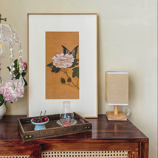 陈洪绶 新客厅装饰画沙发背景书房侘寂风床头绢布挂画