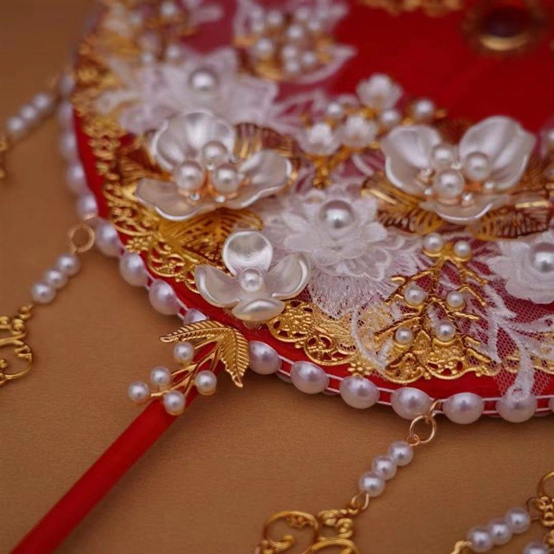 喜扇秀禾团扇新娘结婚礼出嫁扇子古风刺绣成品手工di材料包,家居饰品,工艺扇/团扇/喜扇/折扇,淘宝优惠券,粉丝福利购,淘宝优惠卷