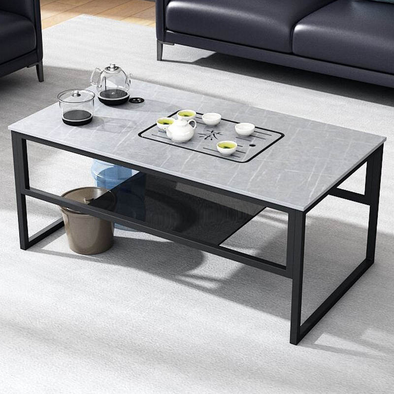 岩板功夫茶几茶具一体现代办公室铁艺茶桌222新款小户型茶台