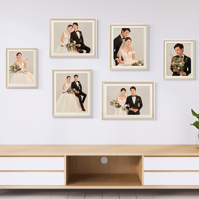 婚纱照亲子照片墙相框影楼结婚照全家福定制免费洗照片水晶